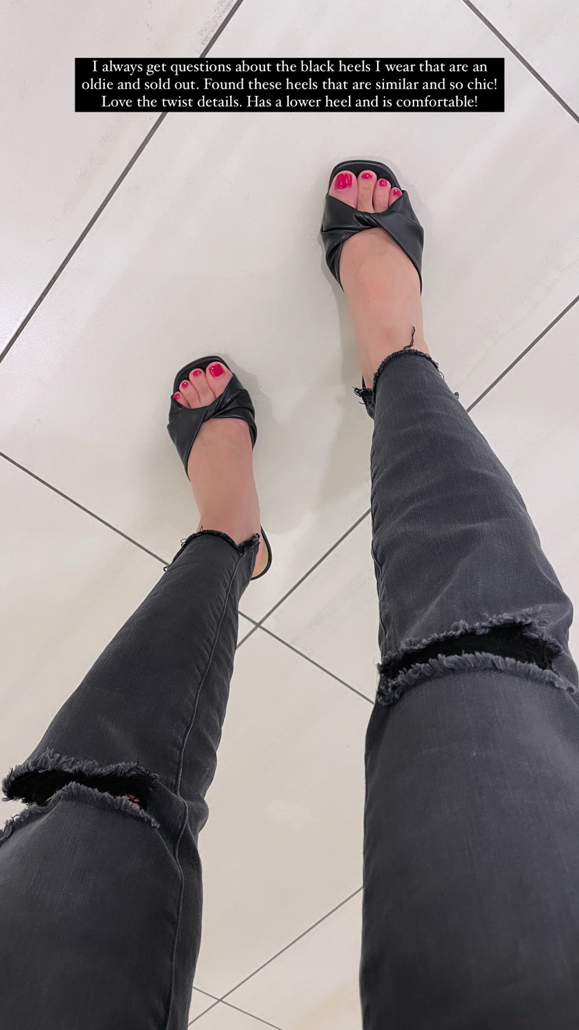 I always get questions about the black heels I wear that are an oldie and sold out. Found these heels that are similar and so chic! Love the twist details. Has a lower heel and is comfortable. TTS. It’s almost 60% right now!

Black heels, open toe sandals, kitten heels, sale, Nordstrom, The Stylizt



#LTKShoeCrush #LTKSaleAlert #LTKStyleTip