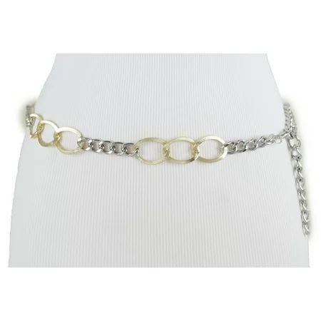 New Women Silver Metal Chain Gold Chunky Thick Links Bling Fashion Belt Soie XS S M | Walmart (US)