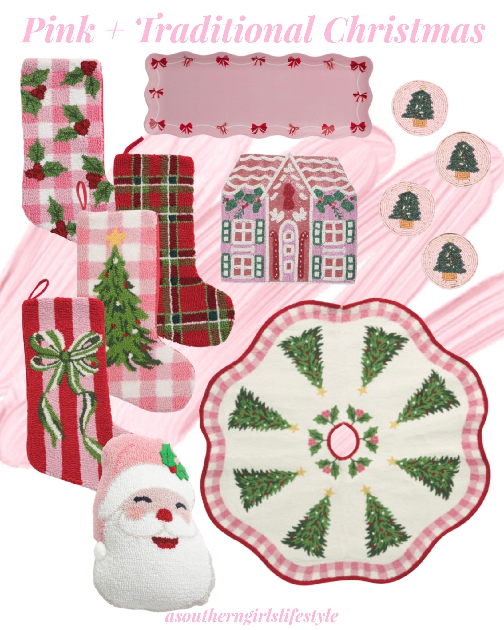 Oh my!! 😍 Beautiful New Pink + Traditional Christmas Decor has dropped at Marshall’s & TJMaxx

Cottage Charm Holly Hooked Stocking, Christmas Plaid Hooked Stocking, Tree Hooked Stocking, Pink & Red Striped with Bow Hooked Stocking, Scalloped Bow Sandwich Tray, Set of 4 Tree Beaded Coasters, Gingerbread House Beaded Placemat, Santa Hook Pillow & 48in Cottage Charm Trees Hooked Tree Skirt 

Pink Christmas. Christmas Time. Deck the Halls

#LTKSeasonal #LTKHome