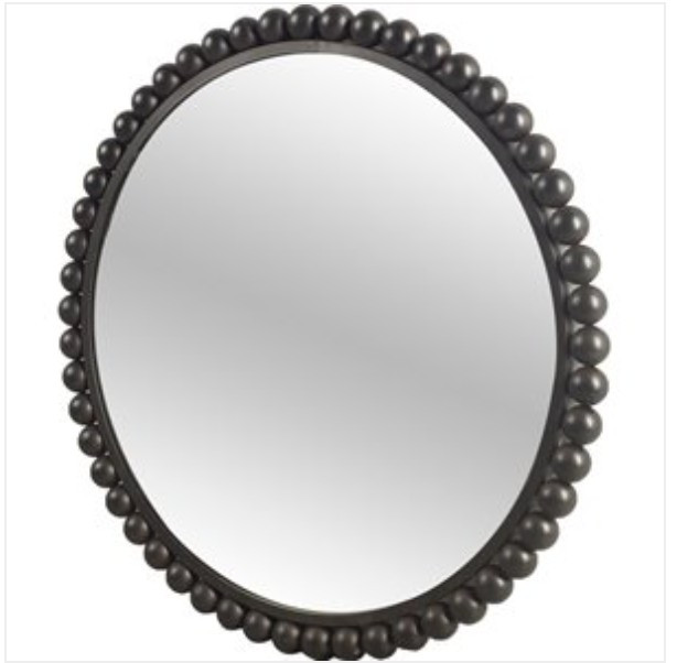Round Black Metal Ball Mirror | Megan Molten
