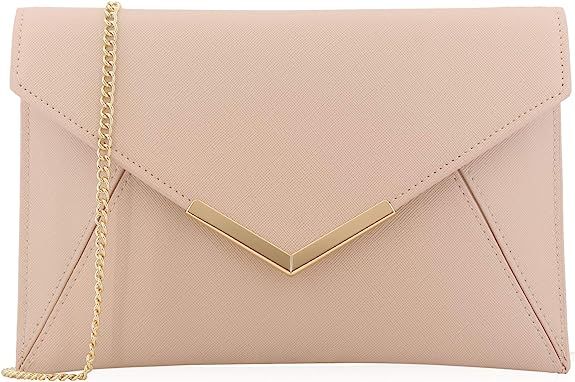 Dexmay Women Envelope Clutch Handbag Medium Saffiano Leather Foldover Clutch Purse | Amazon (US)