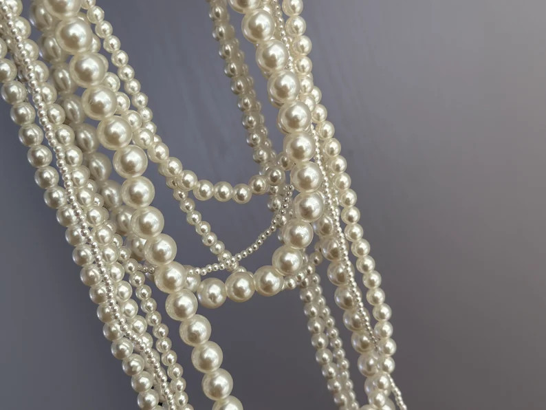 French Multi-layer Pearl Necklace: Beaded Imitation Pearl Jewelry - Etsy UK | Etsy (Global)