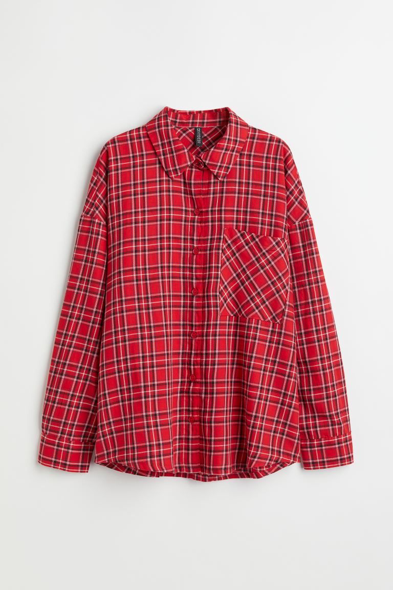 Plaid Shirt - Red/plaid - Ladies | H&M US | H&M (US)