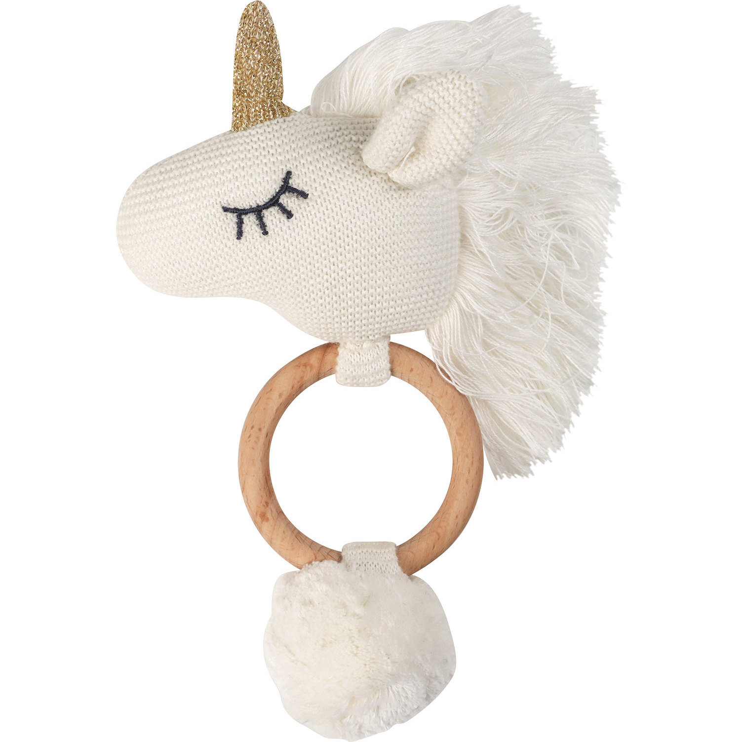 Organic Unicorn Rattle, White | Maisonette