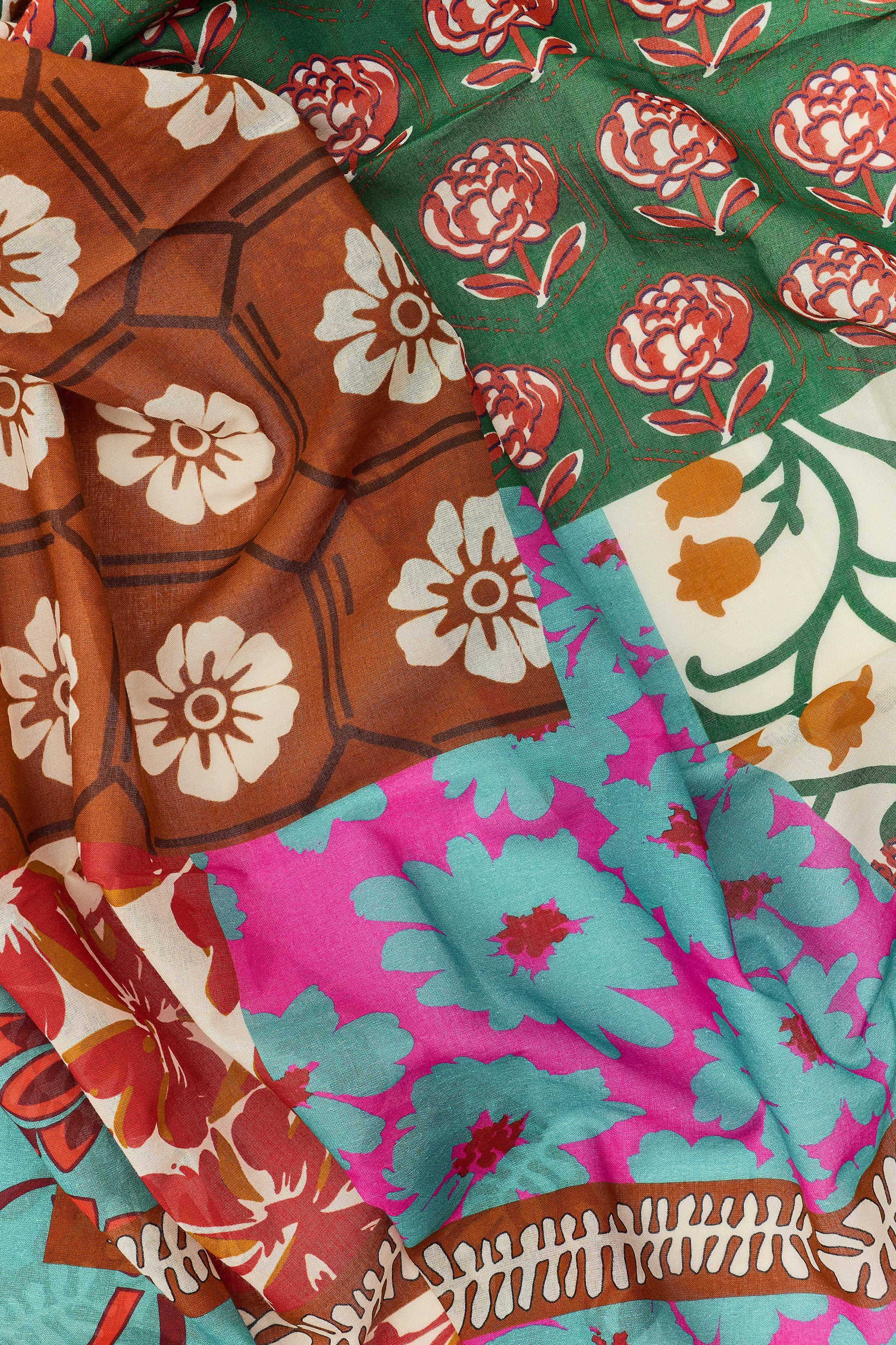 TILE PRINT COTTON SCARF | Zara US