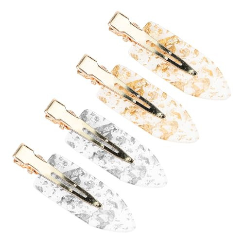 AMCAMI 4 PCS No Crease Hair Clips-No Bend Hair Clips for Styling Acrylic Resin Duck Bill Clips No Dent Alligator Hair Barrettes for Makeup Application Hairstyle Hairdressing Accessories for Women | Amazon (US)