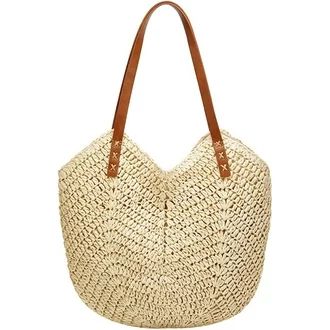 Summer Casual Straw Tote Bag Large Capacity Woman Woven Shoulder Handbag for Summer Beach Vocatio... | Walmart (US)