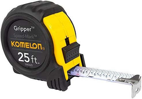 Komelon SM5425 Speed Mark Gripper Acrylic Coated Steel Blade Measuring Tape, 1-Inch X 25Ft , Whit... | Amazon (US)