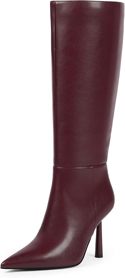 QIY Knee High Boots for Women Pointed Toe Dress Shoes for Women Stiletto Heel Party Wedding Sexy ... | Amazon (US)