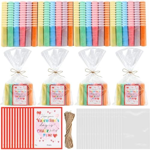 SAIWEILAI ONLINE 192pcs/24pack Valentines Chalk Set Valentines Day Gift for Valentines Day Cards ... | Amazon (US)