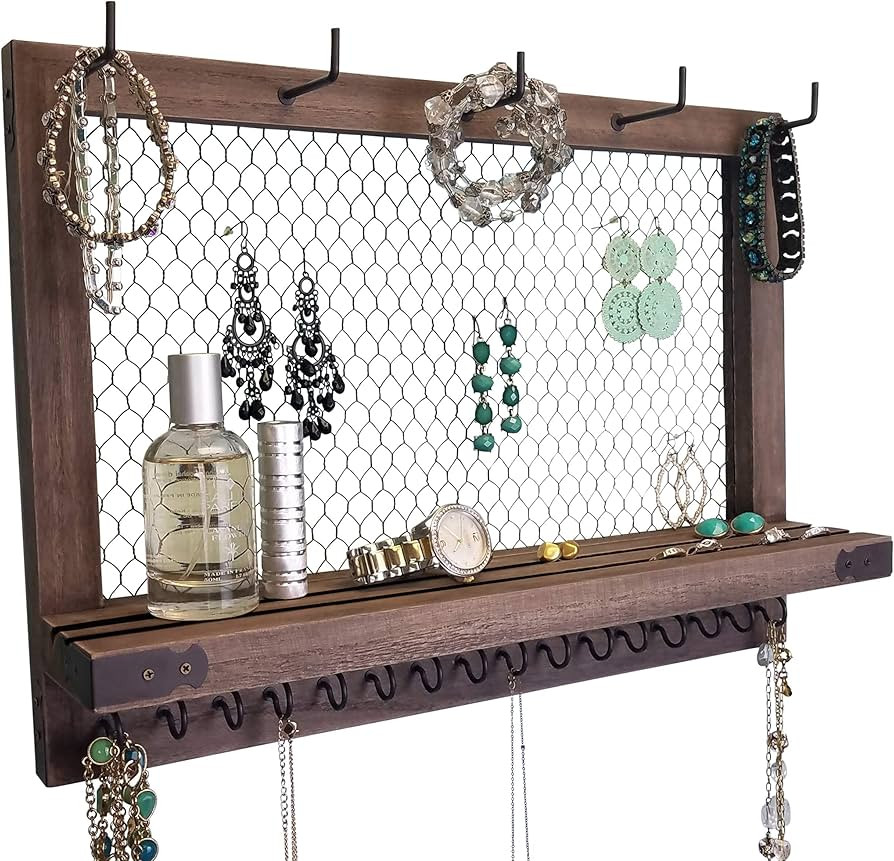 OUTSHINE Wall Hanging Jewelry Organizer | Rustic Jewelry Organizer Hanging on Wall | Western Jewe... | Amazon (US)