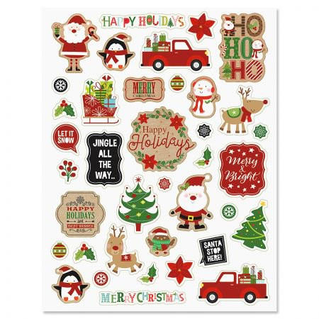 Crafty Christmas Stickers - 2 Sheets, 40 Stickers, Envelope Seals, Kids Parties, Holiday | Walmart (US)