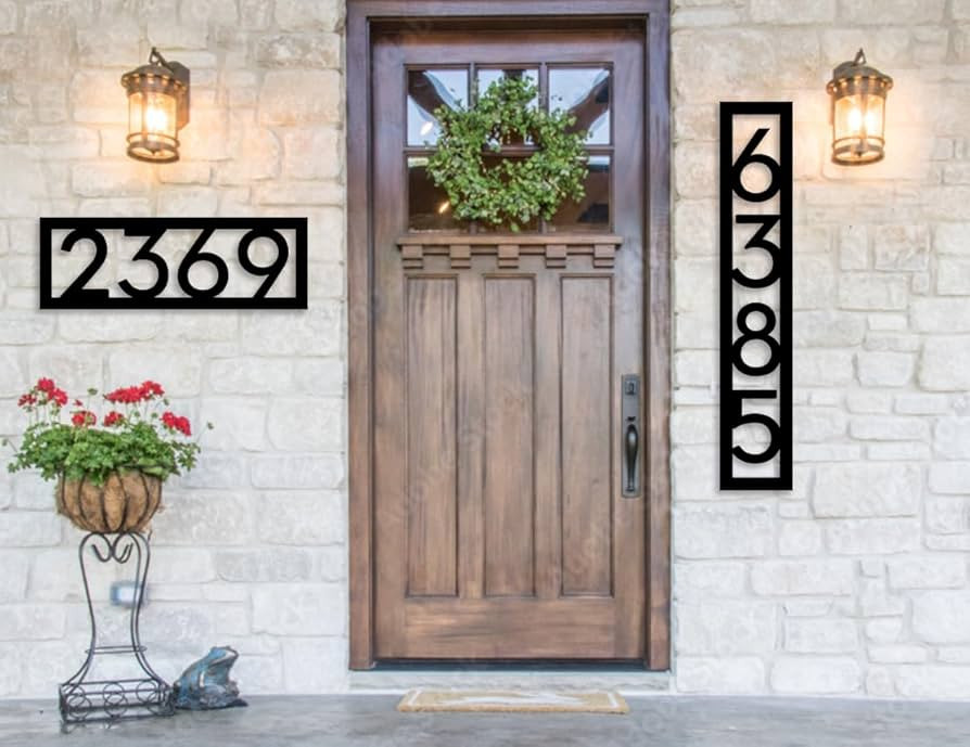 Personalized Vertical House Numbers, Framed House Numbers, Modern Address Signs, Modern Address P... | Amazon (US)