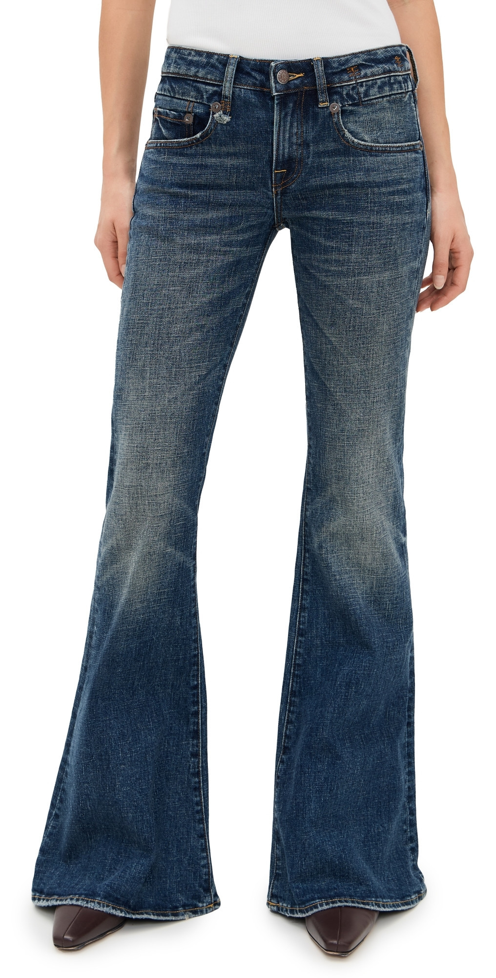 R13 Overflow Boy Flare Mire Blue Stretch 27 | Shopbop