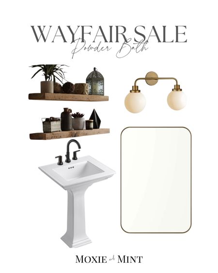 Our powder bath has all these pieces from wayfair! Mirror, sink, floating shelves!#LTKxWayDay 

#LTKHome #LTKSaleAlert