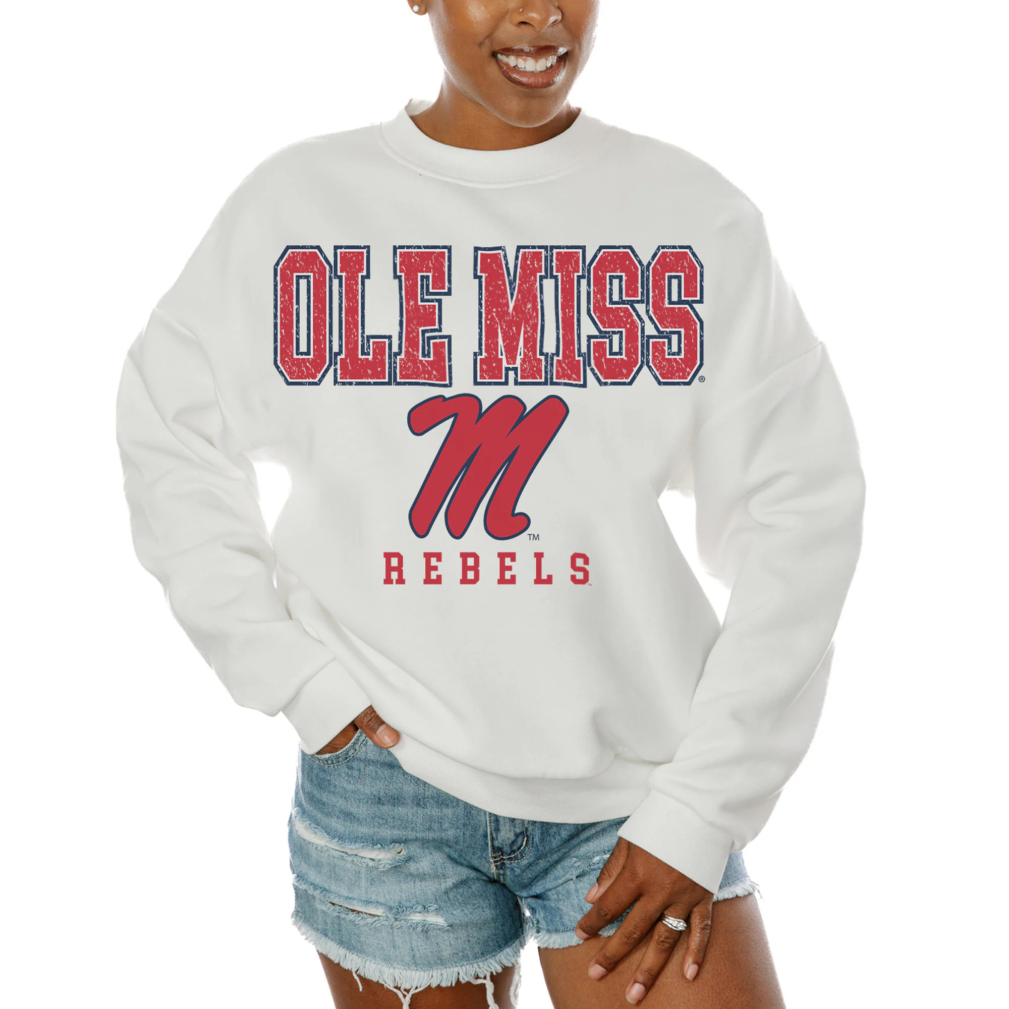 Ole Miss Rebels Gameday Couture Women's Freestyle Fleece Pullover Sweatshirt - White | Fanatics