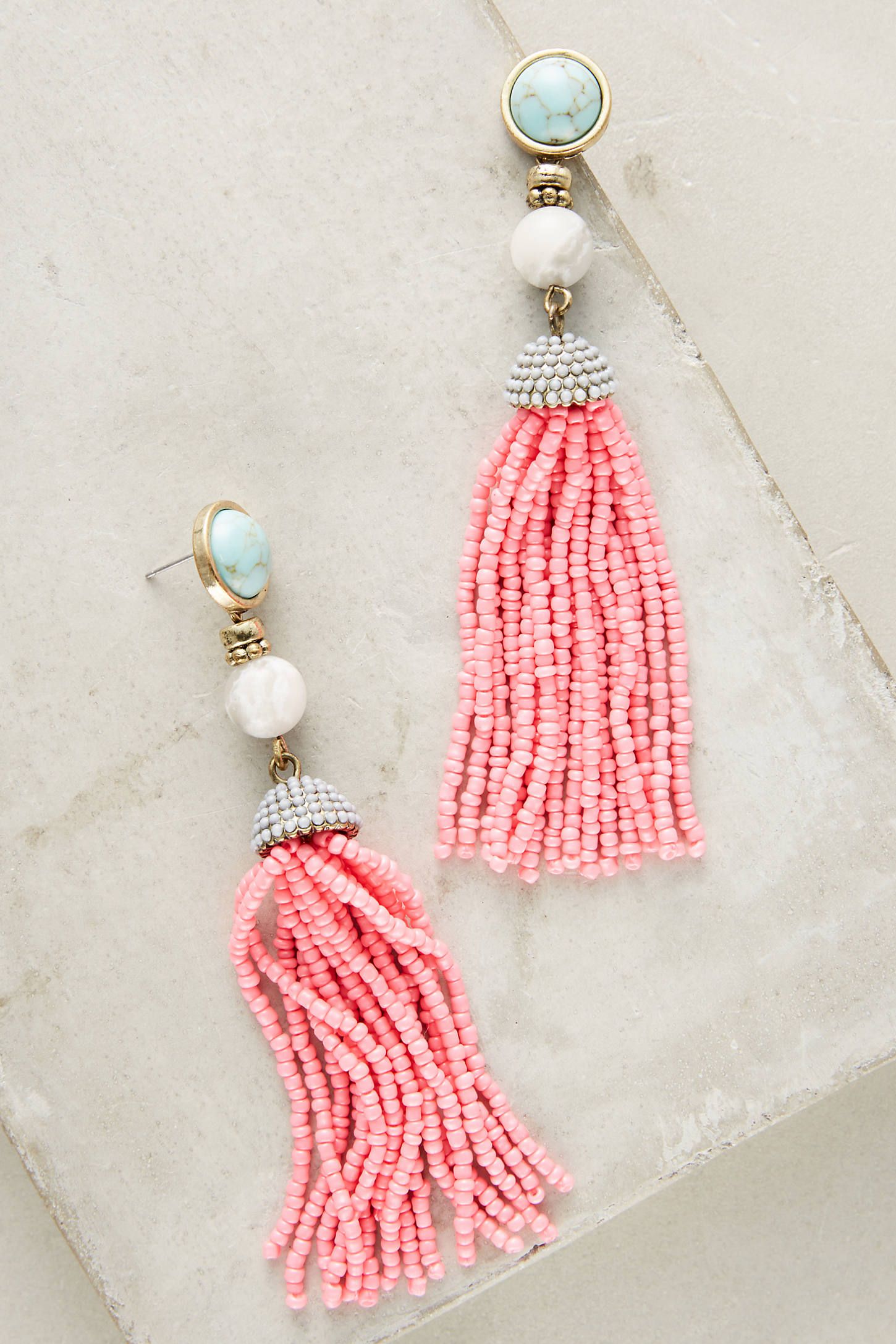 Pink Tassel Drop Earrings | Anthropologie (US)