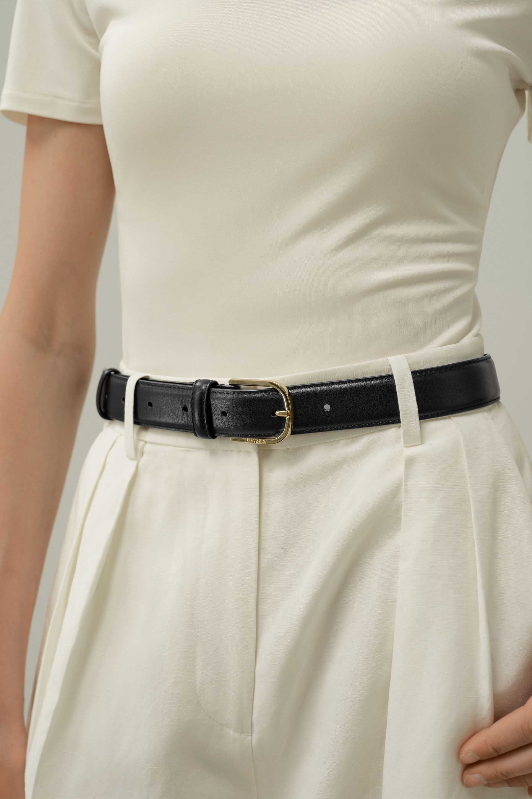 Gold Buckle Leather Belt | LILYSILK