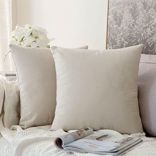 Velvet Pillow Covers - Cream White | Amazon (US)