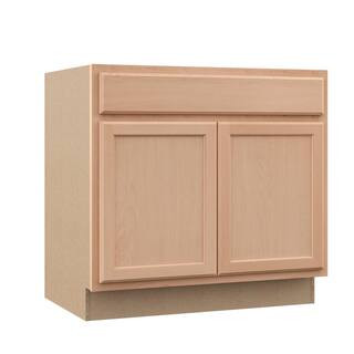Recessed Panel 36 in. W x 24 in. D x 34.5 in. H Assembled Base Kitchen Cabinet in Unfinished | The Home Depot