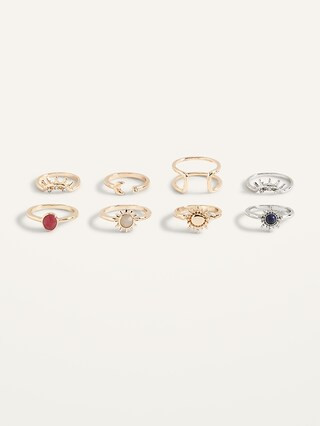 Mixed-Metal Rings 8-Pack for Women | Old Navy (US)
