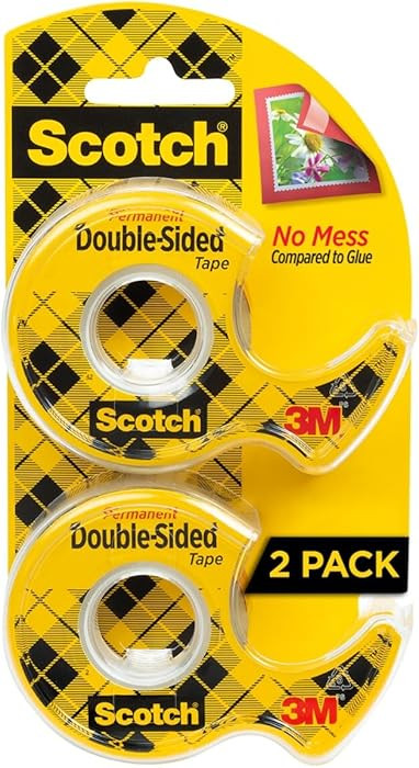Scotch Double Sided Tape, Permanent, 1/2 in x 400 in, 2 Dispensers/Pack (137DM-2) | Amazon (US)
