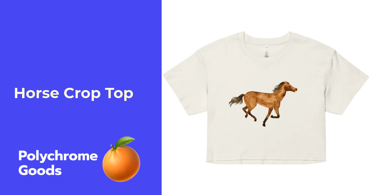 Horse Crop Top 🐎 – Trendy & Playful Summer Outfit | Polychrome Goods