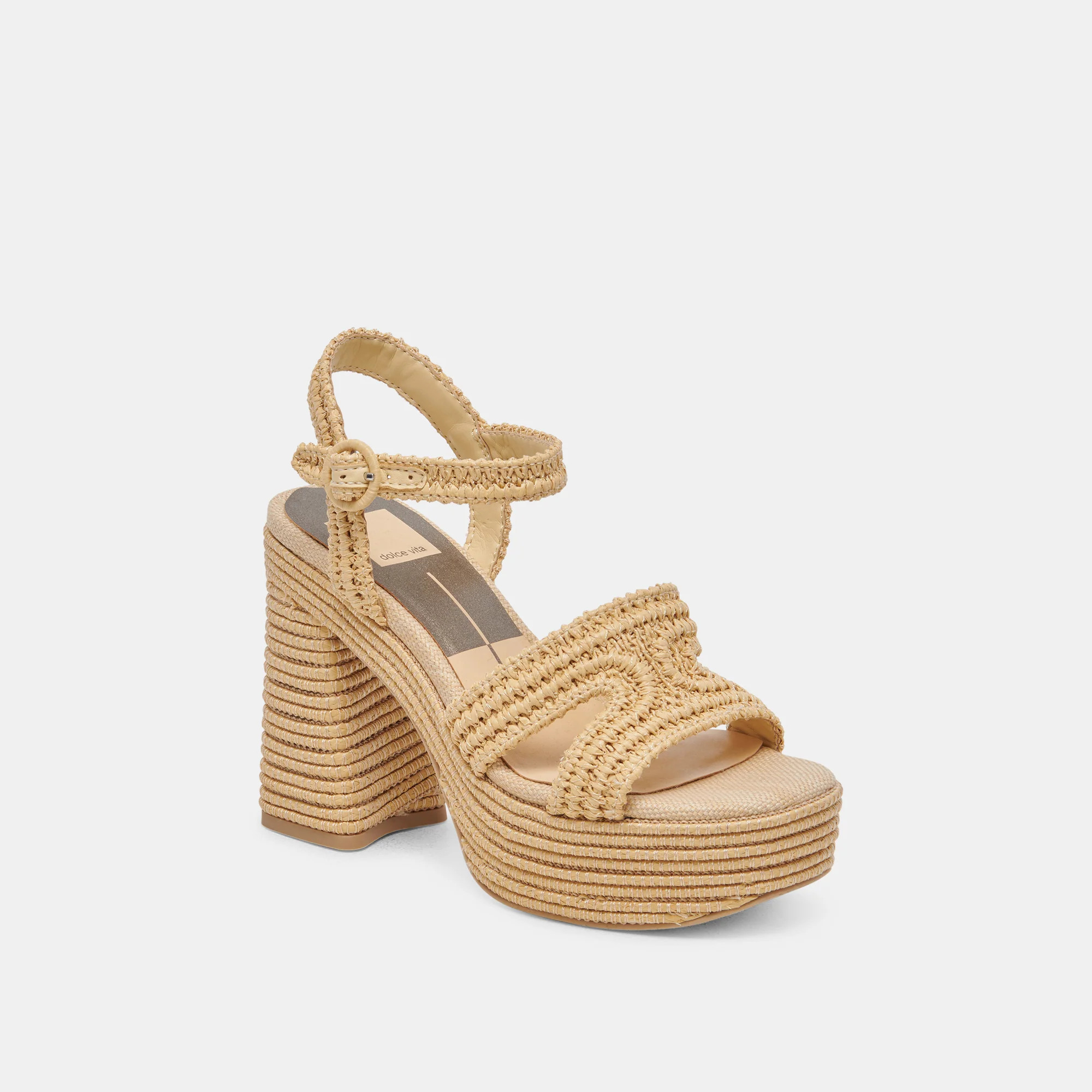 LACYE HEELS NATURAL WOVEN | DolceVita.com