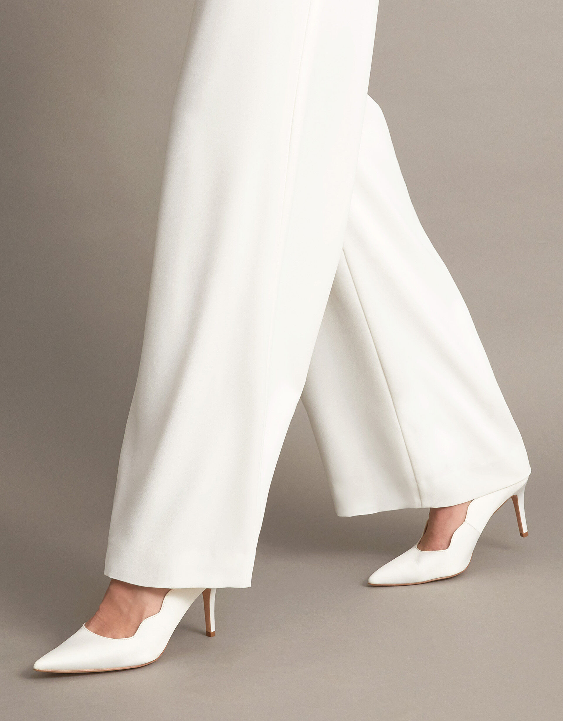 Scallop Satin Bridal Court Shoes Ivory | Monsoon (UK)