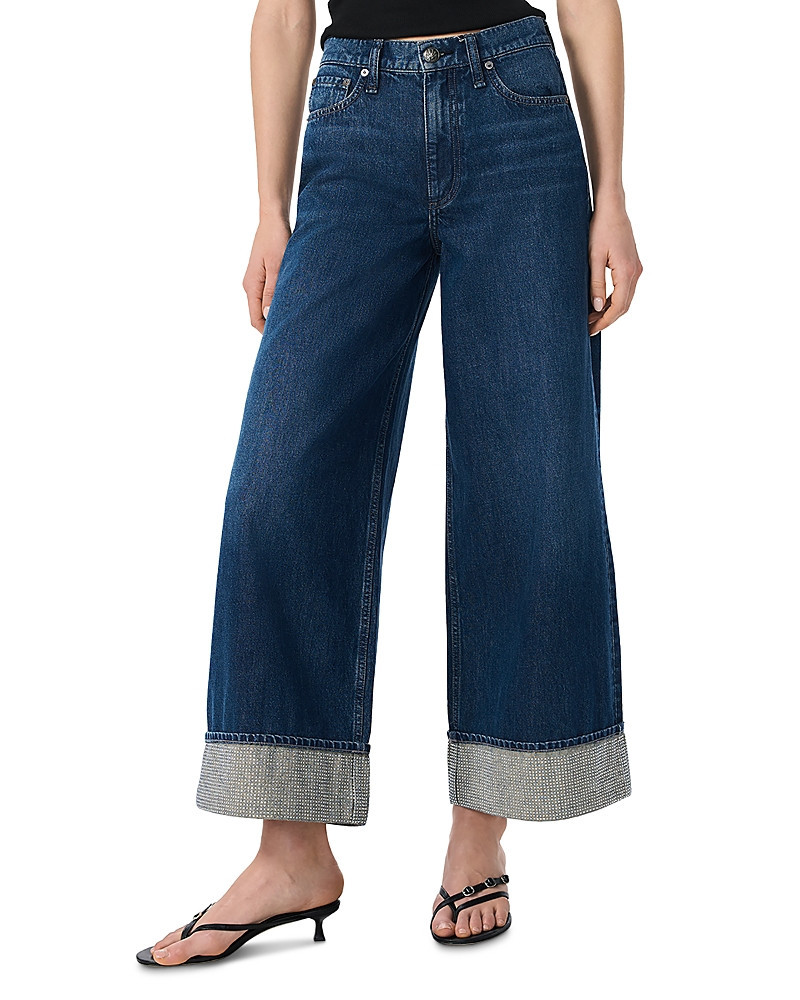 rag & bone Sofie Jewel Cuff High Rise Wide Leg Ankle Jeans in Dawn Jewel | Bloomingdale's (US)