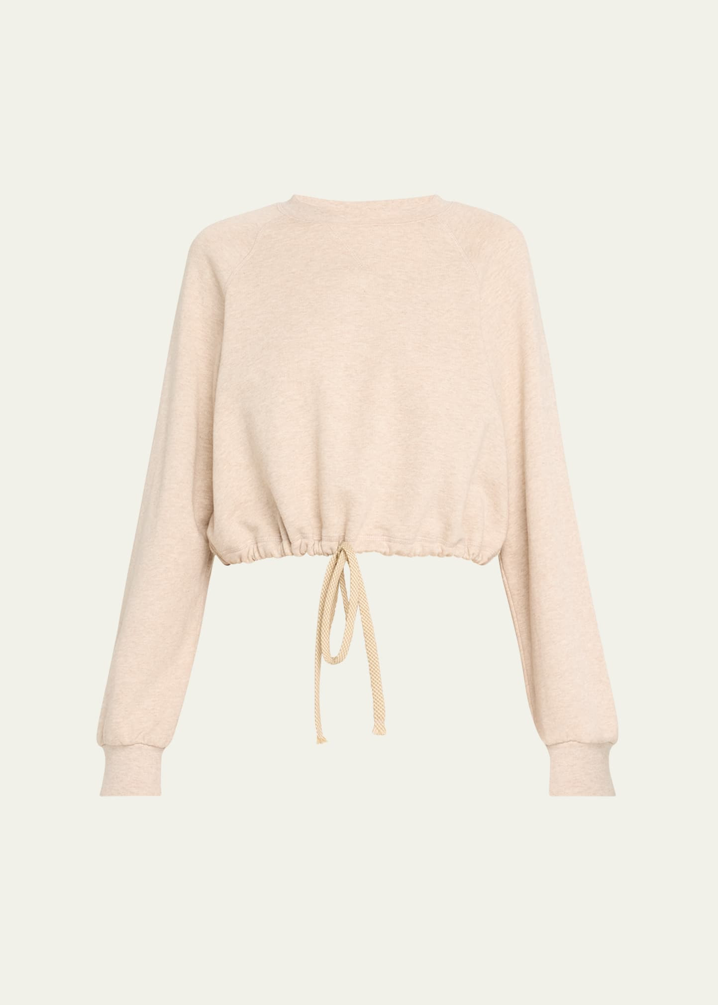 Ulla Johnson Hadley Cotton-Blend Drawstring-Hem Cropped Sweatshirt | Bergdorf Goodman