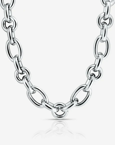 Statement Sterling - Oval Link Chain Necklace | Ring Concierge
