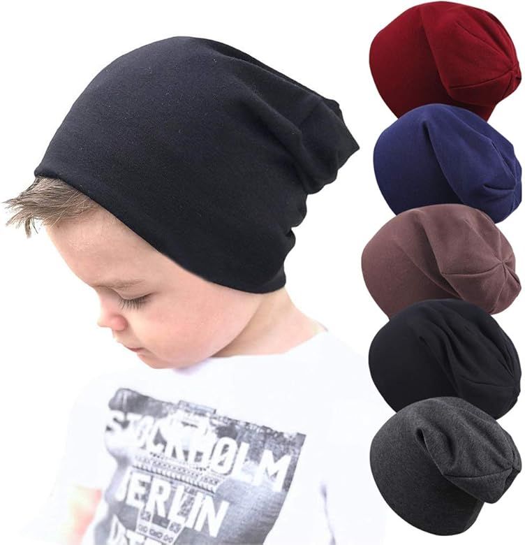 Guozyun Baby Hat Baby Boy's Beanie Hats Cotton Skull Caps for Baby Toddlers Kids Little Boys 6-60... | Amazon (US)