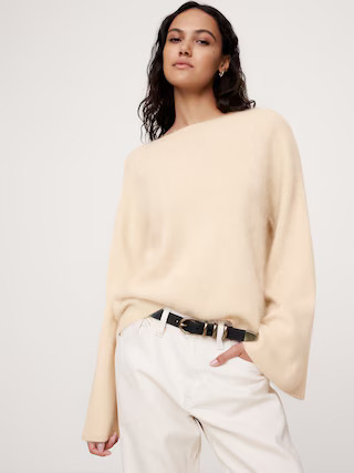 Brushed Cashmere Flare-Sleeve Sweater | Banana Republic (US)