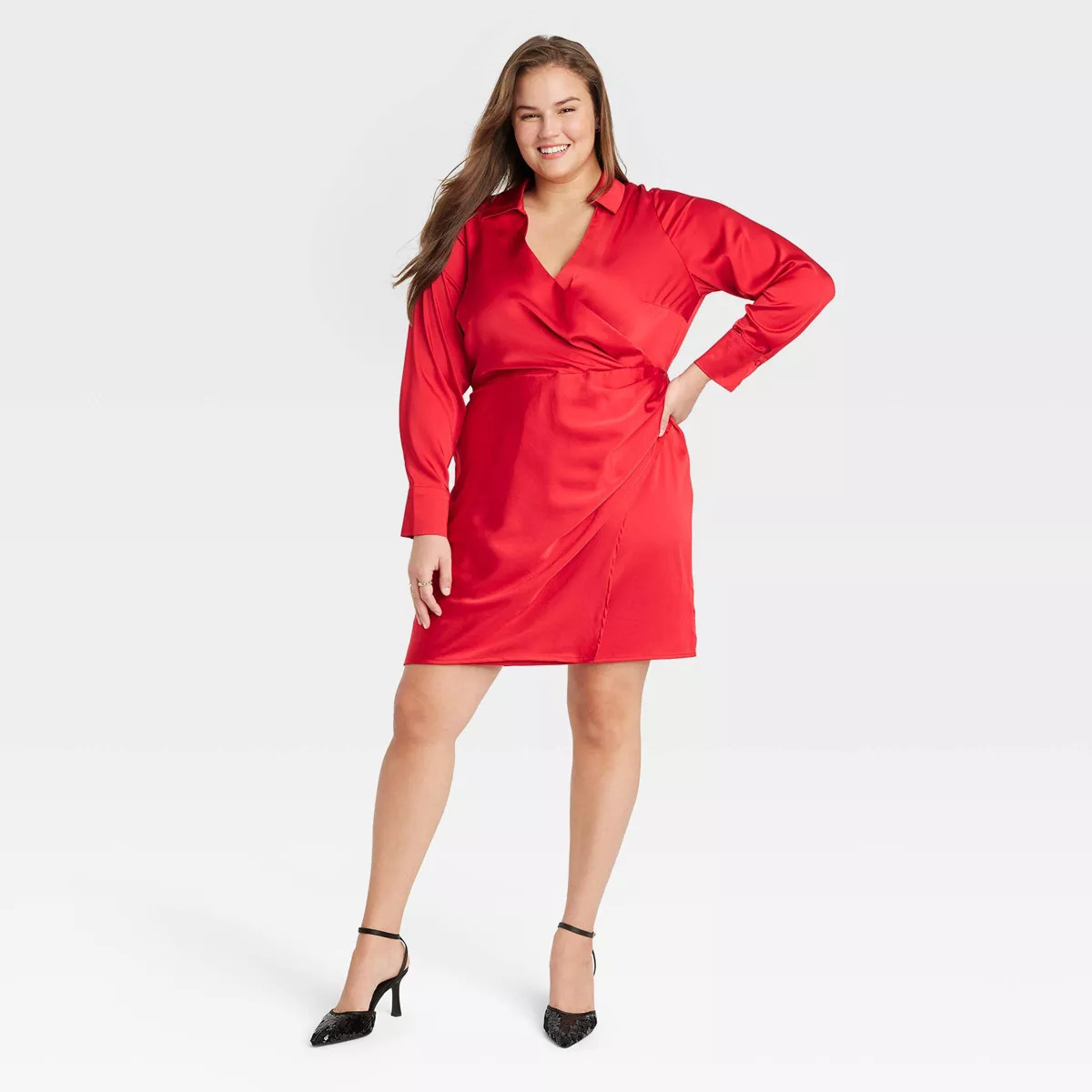Women's Long Sleeve Satin Shirtdress - A New Day™ | Target