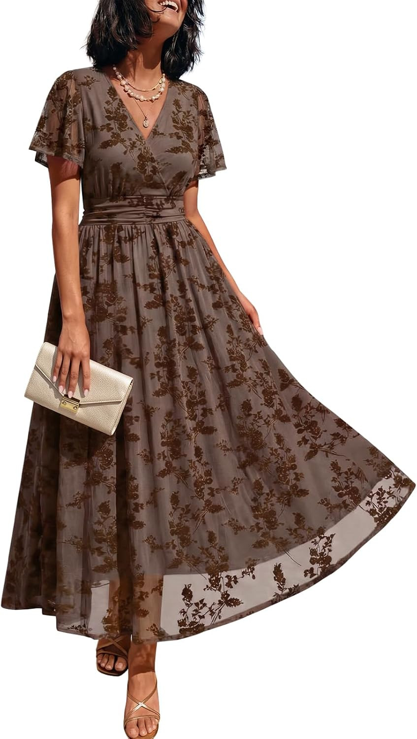 LILLUSORY Women's Floral Wrap Dress 2026 Wedding Guest Dresses with Pockets | Amazon (US)