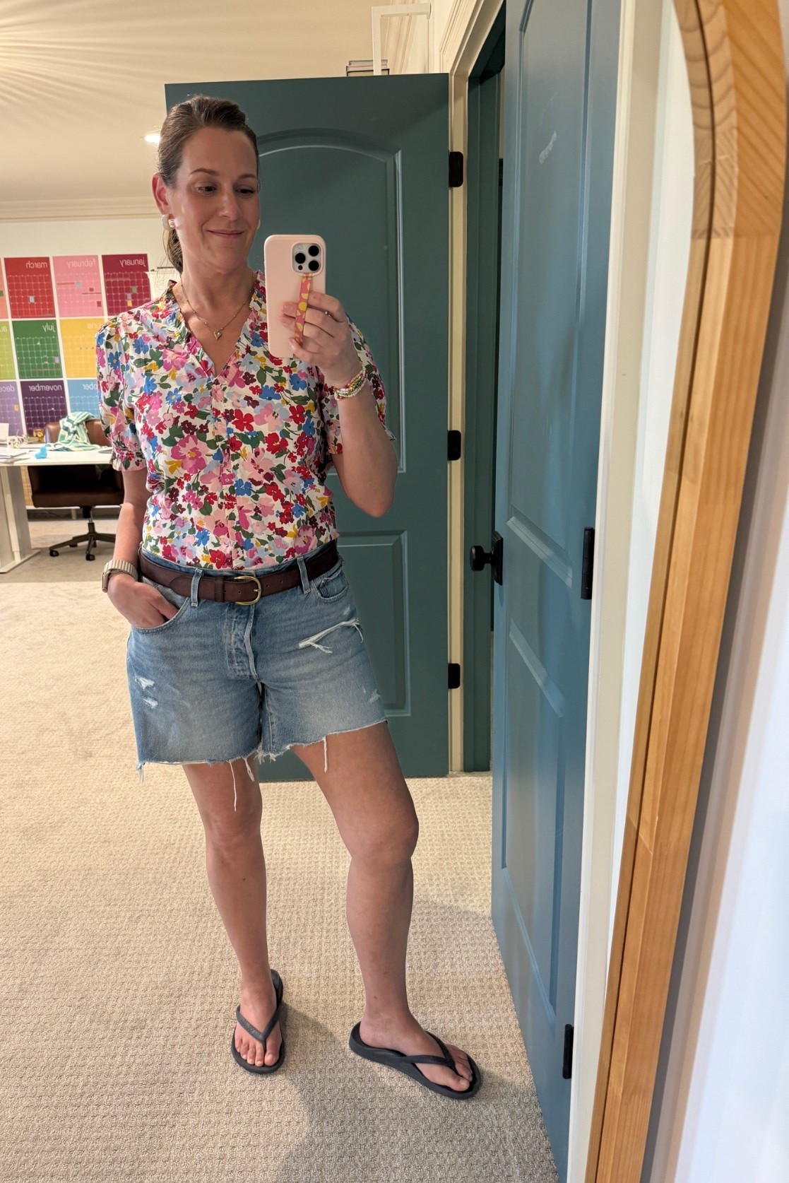 I finally found shorts that I love! They’re not too long, not too short. I sized up because I find that this Levi’s cut runs small for me. Top is TTS.

#LTKOver40 #LTKMidsize
