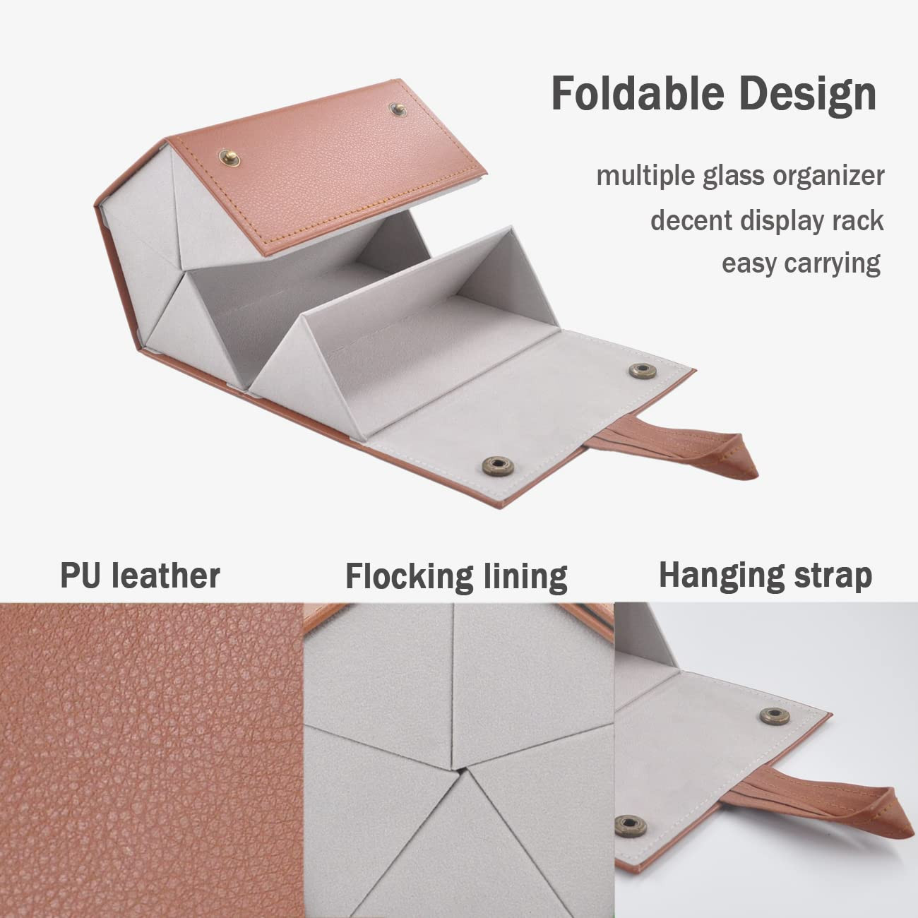 Kenpal Sunglasses Storage Organizer Holder Foldable Travel Case with 5 Slot Compartments for Mult... | Amazon (US)