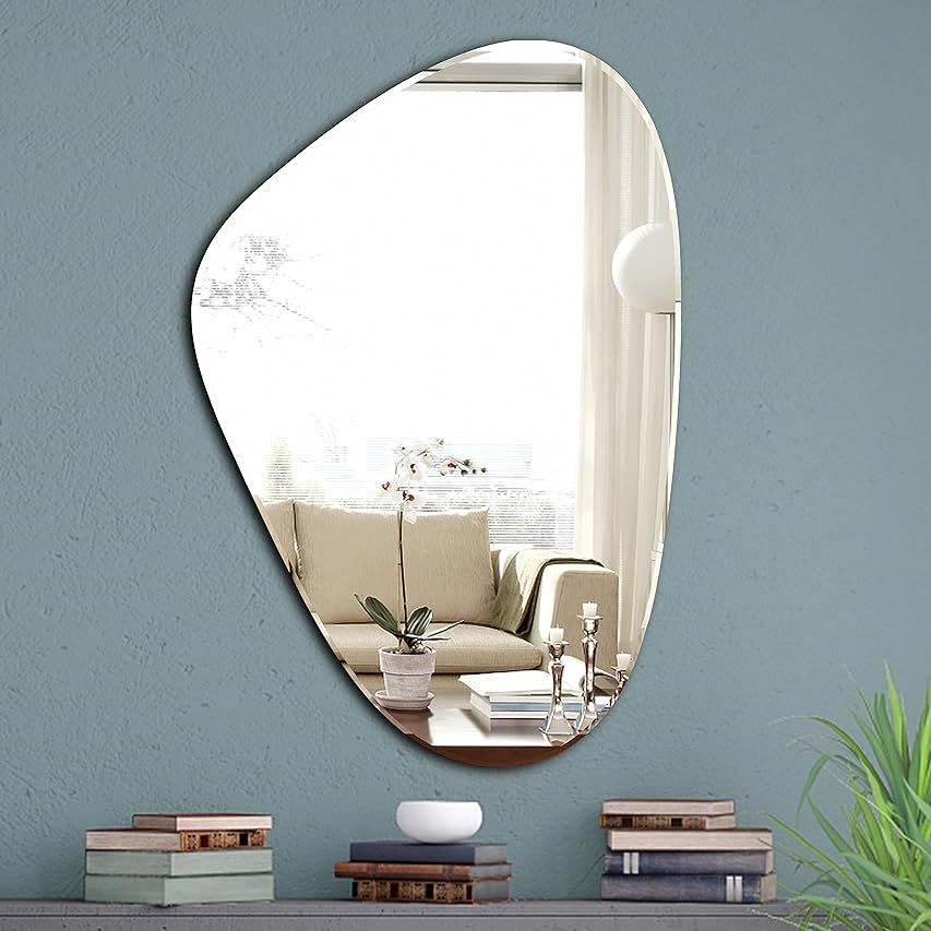 QDSSDECO Asymmetrical Wall Mounted Mirror, Irregular Wall Mirror, Decorative Shaped for Living Room, | Amazon (US)