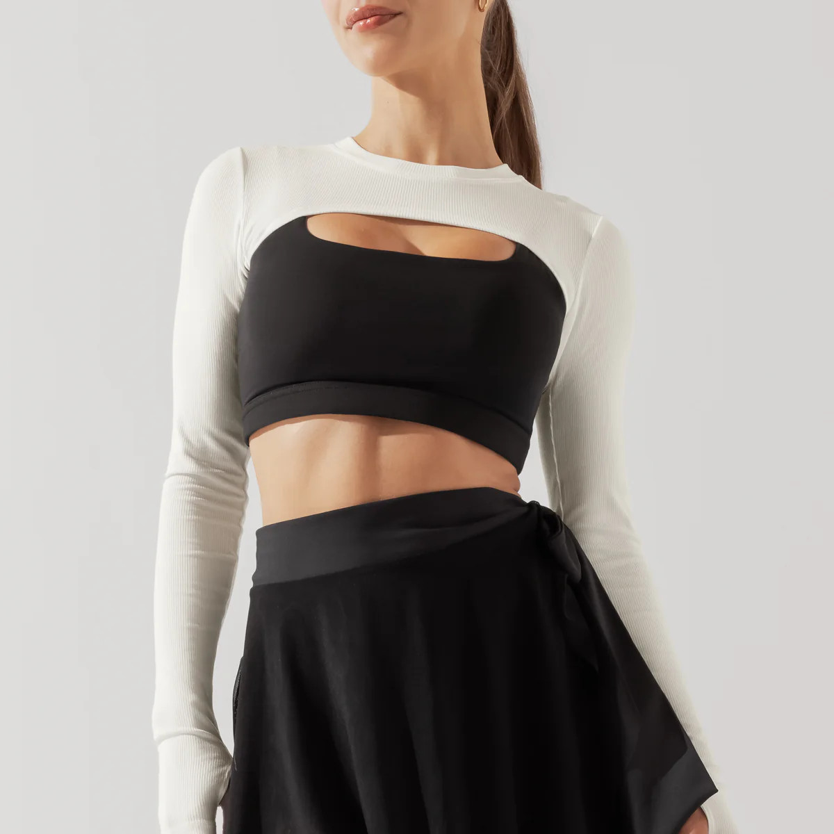 Relevé Ribbed Shrug - Cream | POPFLEX