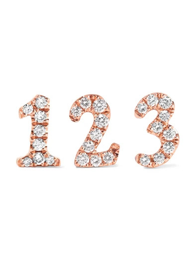 Number 18-karat rose gold diamond earring | NET-A-PORTER (US)