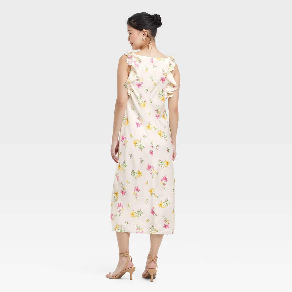 Women's Ruffle Sleeve Satin Maxi Dress - A New Day™ | Target
