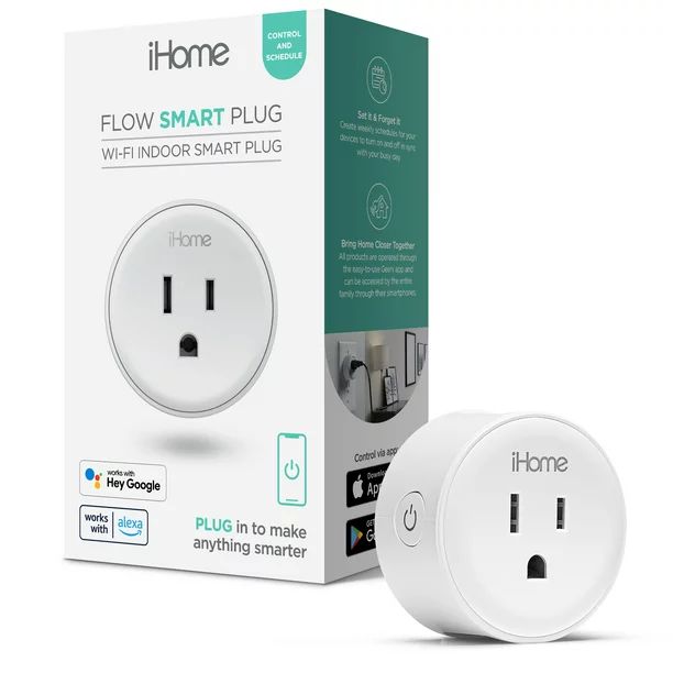 Round Smart Plug, White - iHome brand - Walmart.com | Walmart (US)