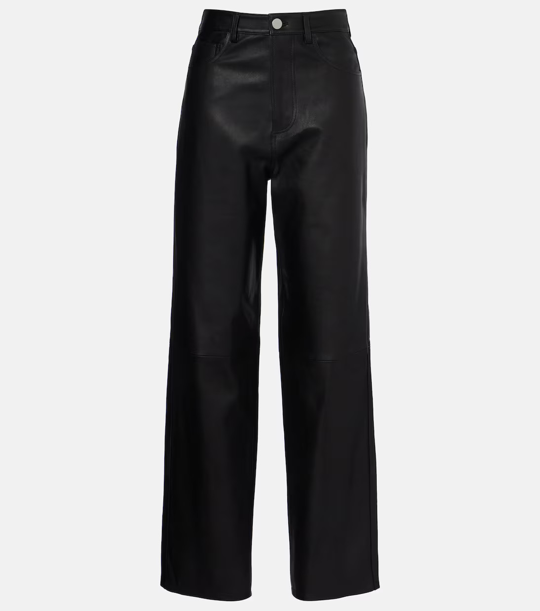 High-rise leather wide-leg pants | Mytheresa (UK)
