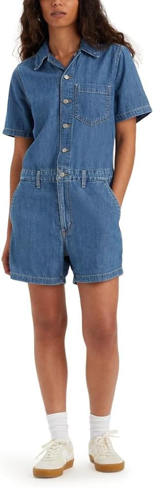Levi's Women's Short Sleeve Heritage Romper | Amazon (US)