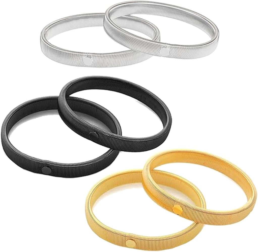 Sleeve Garters, Stretchy Metal Sleeve Holders, Anti-Slip Arm Bands Elastic Arm Straps for Women a... | Amazon (US)