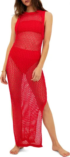 Holly Sheer Open Knit Cover-Up Dress | Nordstrom