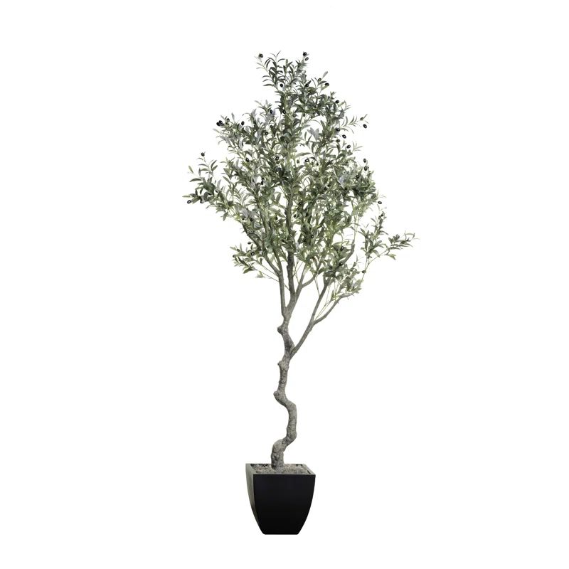 96" Artificial Olive Tree in Pot Liner | Wayfair North America