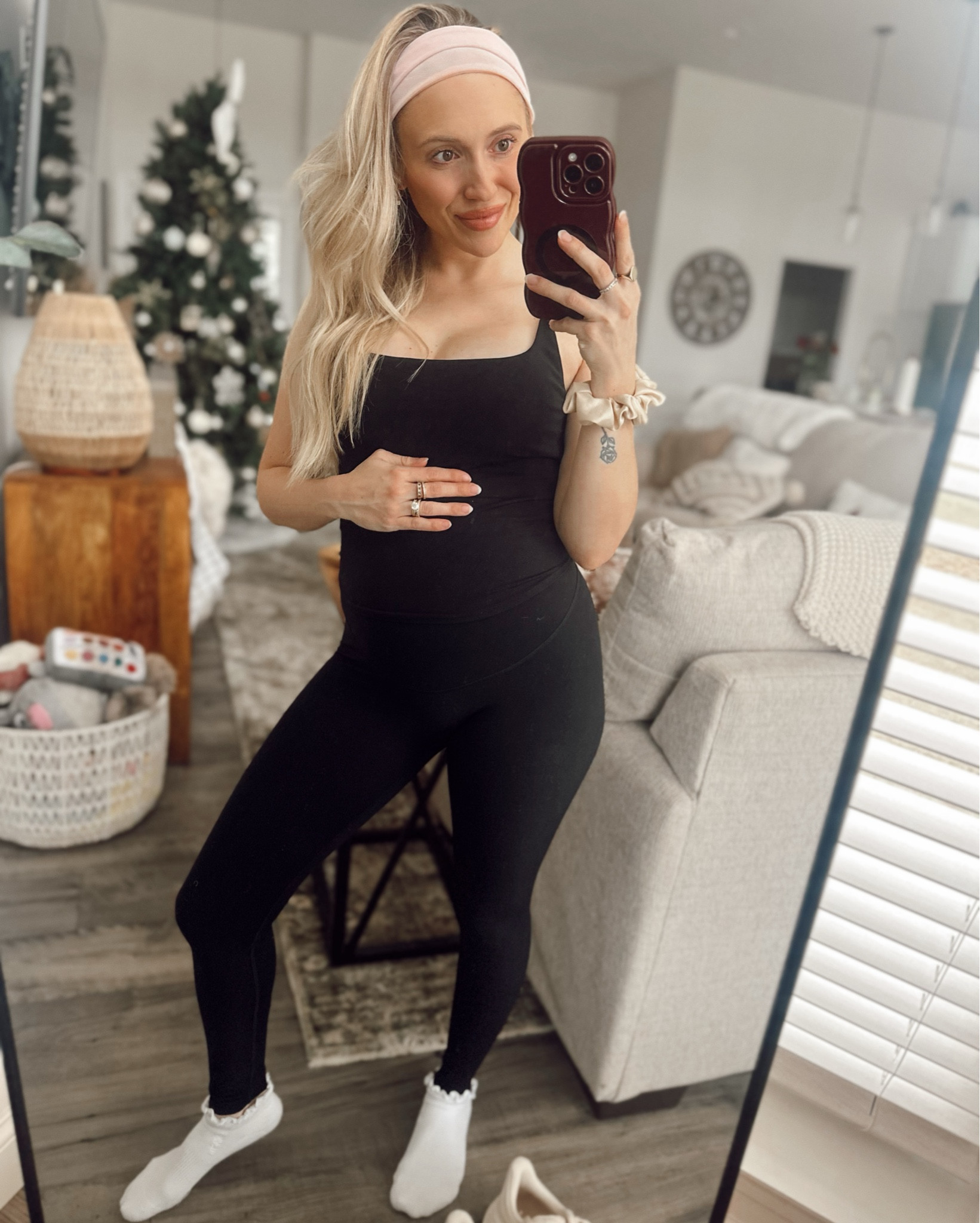 Sharing my little gym outfit of the day all from vitality! I’m in a size extra small in the leggings and a size medium in the top!! living in these leggings lately, they are so comfortable for a growing bump but also they literally suck everything in and make you look and feel good!!! ✨🤭

Also linking my favorite new shoes workout shoes — they are hokas. I got them from a local store, but I’m linking them from a few places.!m

#LTKBump #LTKActive #LTKmomlife