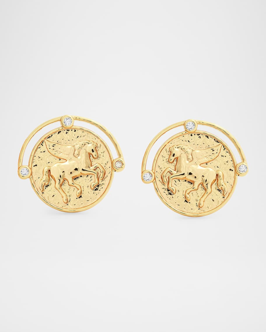 Pegasus Coin Stud Earrings | Neiman Marcus